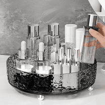 Bxaolu 1-Pack Lazy Susan Organizer, 9 Inch Lazy Susan Turntable for Cabinet, Refrigerator Organizer, Pantry Organization and Storage, Non-Skid Fridge Organizer, Gray