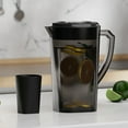 thumbnail image 1 of Bxaolu 1 Pack Pitcher for Drinks, 2.2L Plastic Water Pitcher with Lid，Juice Container， Water Dispenser for Juice, Milk, Ice Tea, Beverage Container, Black, 1 of 9