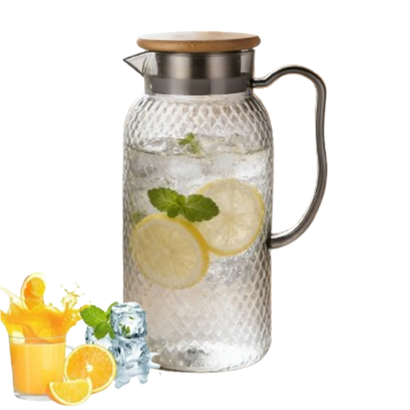 Bxaolu 1 Pack Plastic Pitcher 33.8 Oz, Clear Pitcher with Lid, 1 Liter ...