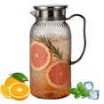 thumbnail image 1 of Bxaolu 1 Pack Plastic Pitcher 33.8 Oz, Clear Pitcher with Lid, Water Jug for Fridge, BPA-Free, Ice Tea Pitchers for Juice, Lemonade, Sangria, Milk, Coffee, Cold or Hot Beverages, 1 of 7