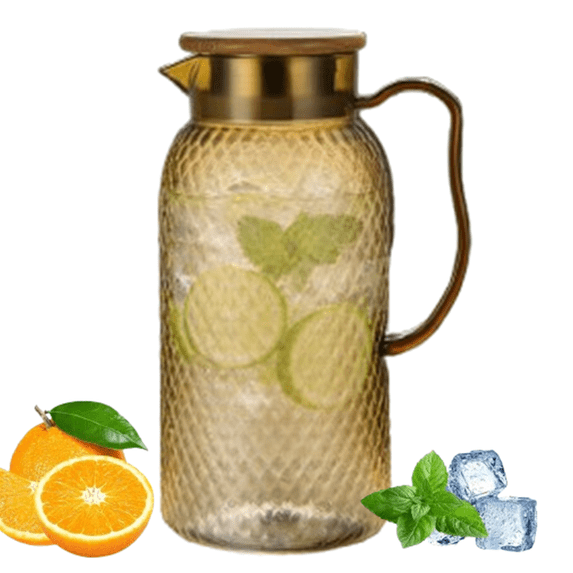 Bxaolu 1 Pack Plastic Pitcher 33.8 Oz, Clear Pitcher with Lid, Water Jug for Fridge, BPA-Free, Ice Tea Pitchers for Juice, Lemonade, Sangria, Milk, Coffee, Cold or Hot Beverages