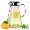 thumbnail image 1 of Bxaolu 1 Pack Plastic Pitcher 34 Oz, Clear Pitcher with Lid, Water Jug for Fridge, BPA-Free, Ice Tea Pitchers for Juice, Sangria, Lemonade, Milk, Coffee, Cold or Hot Beverages, 1 of 7