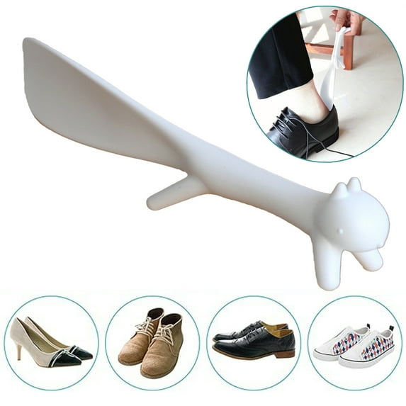 Bxaolu 1-Pack Shoe Horn, 8.25 Inches High-toughness Plastic Shoe Horn, Lightweight Shoe Helper for Pregnant Woman, Seniors, Men, Travel Accessories, White