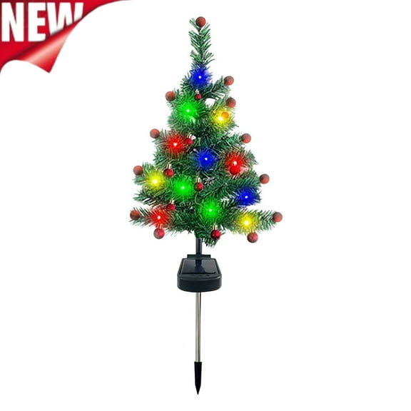 Bxaolu 1-Pack Solar Christmas Tree Outdoor Christmas Decorations, Solar Xmas Tree Lights with LED, Waterproof Solar Christmas Lights for Yard Front Porch Pathway Decor (29.5", 1Pack)