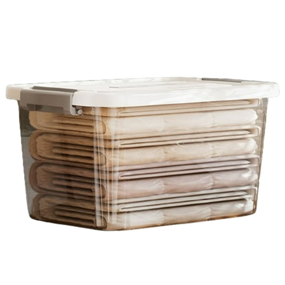 Bxaolu 1 Pack Ultra Latching Box, Storage Bins with Lid and Handle, Clear Plastic, 6.75L(Small)- Heavy-Duty Organizing Containers for Closet, Bathroom, Home and Office