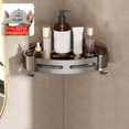 thumbnail image 1 of Bxaolu 1-Tier Corner Shower Shelf No Drilling Bathroom Shelves Shower Caddies Adhesive Bath Corner Shelf Wall Mounted Bathroom Shower Caddy Organizer - Grey, 1 of 7