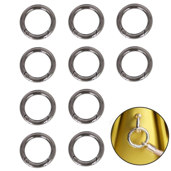 Bxaolu 1 inch Metal O Rings, Stainless Steel Round Ring Buckles, Round Carabiner Clip Snap for Keyrings Buckle, Bags,Purses, 10PCS