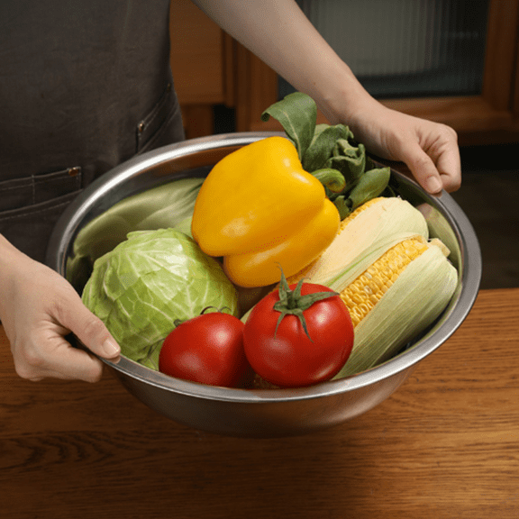 Bxaolu 10.63" Stainless Steel Mixing Bowl - Durable Metal Bowls for Mixing, All Purpose Large Stainless Steel Bowl for Home Prepping Baking Mixing Marinating