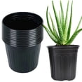 thumbnail image 1 of Bxaolu 10 Pack 6.5 Inch Plant Pots, Thickened Plastic Pots for Plants with Drainage Holes, Sturdy Seedling Pots, Seed Starting Pot, Flower Pots for Indoor Outdoor Plants, Black, 1 of 9