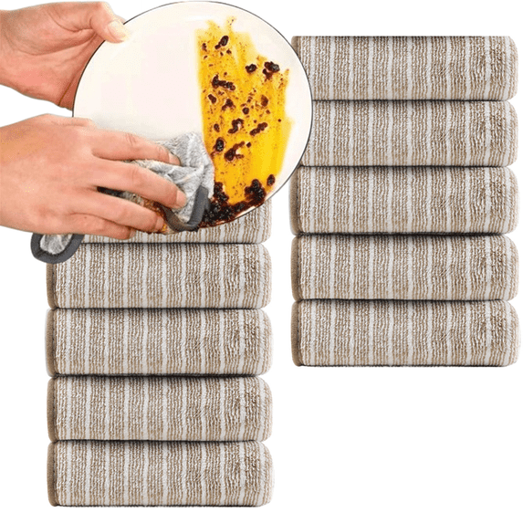 Bxaolu 10 Pack Cleaning Cloth Kitchen Cloth, Dish Towels Super Absorbent Dishtowels, Premium Soft Tea Towels, Quick Dry Rags, Multipurpose Reusable Washcloths, Non-Stick Oil Cloths.