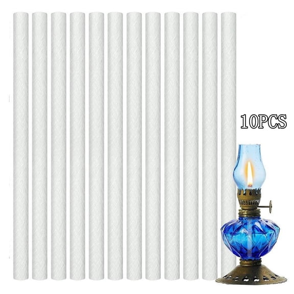 Bxaolu 10 Pcs Long Life Fiberglass Replacement Wicks,10'' Lighting Torches Wick,Citronella Wicks for Bottles,Indoor Decor and Outside Lanterns and Oil Lamps(1/2Inch)