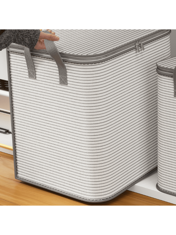 150L Large Storage Bags, Big Moving Bags with Strong Zippers & Carrying Handles, Packing Bags for Storage, Travel and Camping, Storage Totes For Space Saving (Gray, 1 Pack)