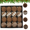 thumbnail image 1 of Bxaolu 16 PCS Velvet Ornaments Balls Sets for Christmas Tree 2.36 inch Flocked Christmas Balls Assortment for Xmas Tree Holiday Decor(Coffee, 2.36"), 1 of 6