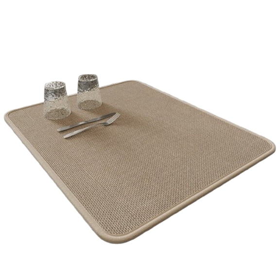 Bxaolu 1Pack Large Dish Drying Mat for Kitchen Counter, 11.8 x 15.75 Inch Microfiber Absorbent Dish Drying Pad, Dishes Drainer Mats for Countertops,Sinks,Draining Racks(Brown)