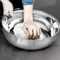 thumbnail image 1 of Bxaolu 1Pack Stainless Steel Mixing Bowl Metal Mixing Bowl Extra Large Basin Salad Basin Deeper Edge Dishwasher Safe Mirror Finish for Home and Kitchen, Silver, 1 of 8