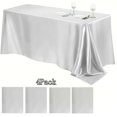 thumbnail image 1 of Bxaolu 2 Pa+G66:G74cks Satin Tablecloth 84 x 60 Inches Rectangular Table Overlay Cover Bright Silk Tablecloth Smooth Fabric Table Decor for Wedding Banquet Decoration (White), 1 of 7