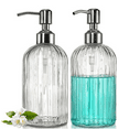 thumbnail image 1 of Bxaolu 2 Pack 18 Oz Clear Glass Soap Dispenser with Rust Proof Stainless Steel Pump, Shower&nbsp;Soap DispenserRefillable Liquid Hand Soap Dispenser for Bathroom, Premium Kitchen Soap Dispenser, 1 of 9