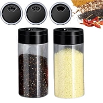 Bxaolu 2 Pack 8.45 Oz Plastic Spice Jars with Black Cap, Clear and Safe Plastic Bottle Containers with Shaker Lids for Storing Spice, Herbs and Seasoning Powders, BPA Free