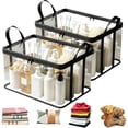 thumbnail image 1 of Bxaolu 2 Pack Clear Clothes Storage Bags, Big Plastic Blanket Vinyl Foldable Moving Bags with Zipper, Closet Organizers and Storage Containers for Bedding, Duvet, Pillow, 1 of 9