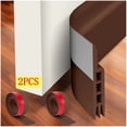 thumbnail image 1 of Bxaolu 2 Pack Under Door Draft Stopper, Adjustable Door Sweep Anti-Collision Strong Adhesive Weather Stripping Tape Soundproof Draught Stoppers 2" W x 39" L, Brown, 1 of 8