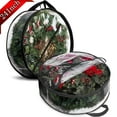 thumbnail image 1 of Bxaolu 2 Pack Wreath Storage Bag, 24" X 8" Clear Everyday Bag, Christmas Wreath Storage Container with Zippered and Reinforced Handle for Holiday Seasonal Wreath Garlands, Black, 1 of 8