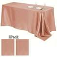 thumbnail image 1 of Bxaolu 2 Packs Satin Tablecloth 84 x 60 Inches Rectangular Table Overlay Cover Bright Silk Tablecloth Smooth Fabric Table Decor for Wedding Banquet Decoration (Rose Gold), 1 of 7