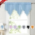 thumbnail image 1 of Bxaolu 2 Piece Triangle Sheer Valance Curtains for Living Room,Rod Pocket Farmhouse Window Valance, Bead Trim Tassel Voile Sheer Curtain Valance for Bedroom Bathroom Cafe 51.2x23.6 Inches, 1 of 8