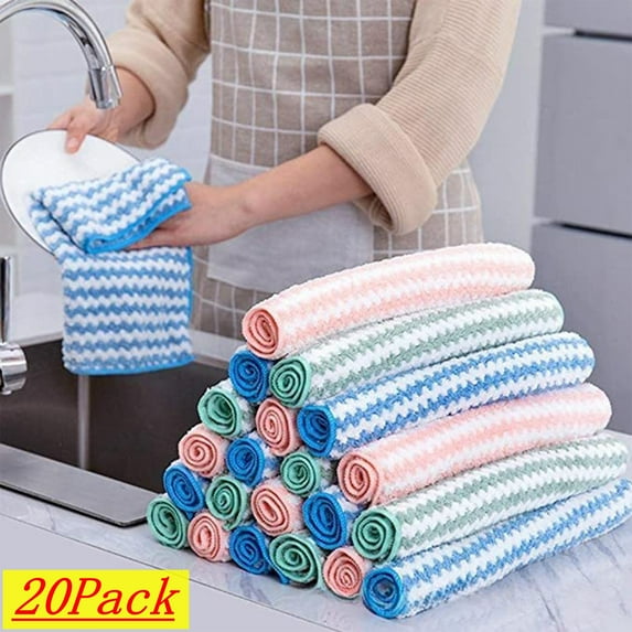 Bxaolu 20 Packs Kitchen Dishcloths 8x8 Inches Kitchen Dish Cloths for Washing Dishes Scrubbing Wash Cloths Dish Towels Sets (Mix Color)