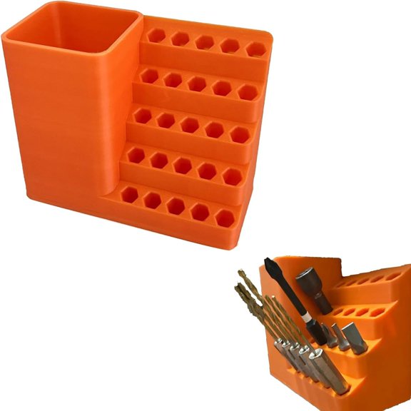Bxaolu 20-Slot Bit Organizer for Impact and Screwdriver Bits, Plastic Holder 1/4"/6.35mm Screwdriver Bits Holder Storage Tool Box, Wall and Workbench Mountable, Ideal for Garage and Workshop.