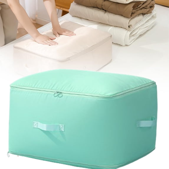 Bxaolu 2025 New Ultra Space Saving Self Compression Organizer, Portable Space Saver Storage Packing Bags, Quilt Compression Storage Bag for Comforters, Blankets, Bedding (Sky Blue)
