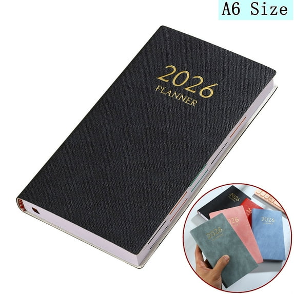 Bxaolu 2026 Pocket Daily Weekly Planner for Purse 3.85" x 7" - 12 Month (Jan2026 - Dec 2026) Academic Year Calendar, Pocket Size Planner, Notebook, 155 Sheet/310Page, Black