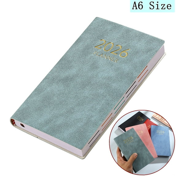 Bxaolu 2026 Pocket Daily Weekly Planner for Purse 3.85" x 7" - 12 Month (Jan2026 - Dec 2026) Academic Year Calendar, Pocket Size Planner, Notebook, 155 Sheet/310Page, Gray