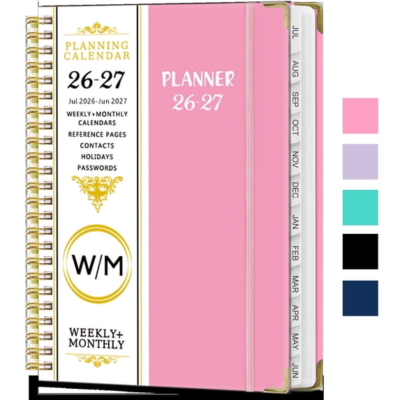 Bxaolu 2027 Appointment Book - July 2026 - June 2027,Academic Calendar with Weekly & Monthly, 8.5'' x 15.8'', A5, 2027 Daily Planner Schedule Book with Tabs with Tabs, Hard Cover (Light Blue)