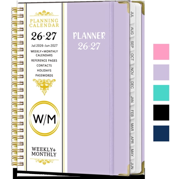 Bxaolu 2027 Appointment Book - July 2026 - June 2027,Academic Calendar with Weekly & Monthly, 8.5'' x 15.8'', A5, 2027 Daily Planner Schedule Book with Tabs with Tabs, Hard Cover (Light Blue)