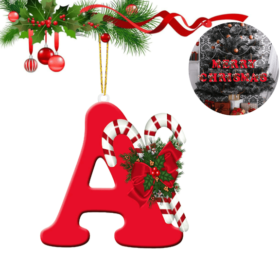 Bxaolu 26 Letter Christmas Tree Hanging Pendant,Christmas Ornaments A to Z Ornament Letters Decorative Hanging Xmas Alphabet Letters for Christmas Tree DIY Craft Christmas Ornaments(10CM)