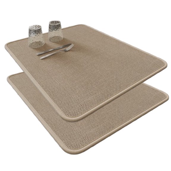 Bxaolu 2Pack Large Dish Drying Mat for Kitchen Counter, 11.8 x 15.75 Inch Microfiber Absorbent Dish Drying Pad, Dishes Drainer Mats for Countertops,Sinks,Draining Racks(Brown)