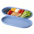 thumbnail image 1 of Bxaolu 2Pack Plastic Serving Tray for Party - Serving Tray 6.5 x 11.81 Inch - Light Weight Dessert Tray for Food - Rectangular Party Serving Tray for Entertaining, 1 of 8