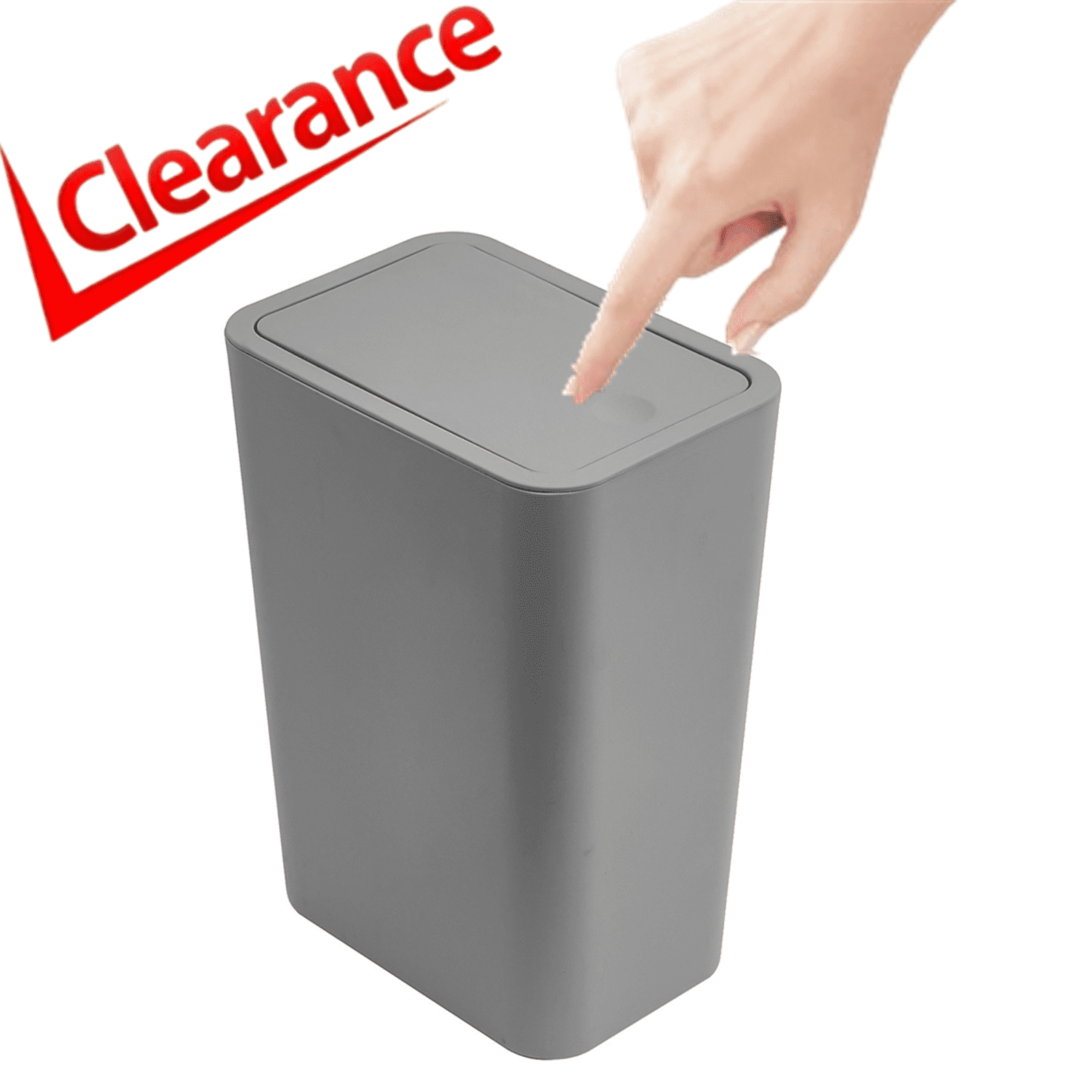 Bxaolu 3.0 Gallon Small Trash Can with Lid, Bathroom Garbage Can with Pop-Up Lid, Waste Basket for Bathroom, Kitchen, Bedroom, Powder Room, Craft Room, Office, College (Gray)