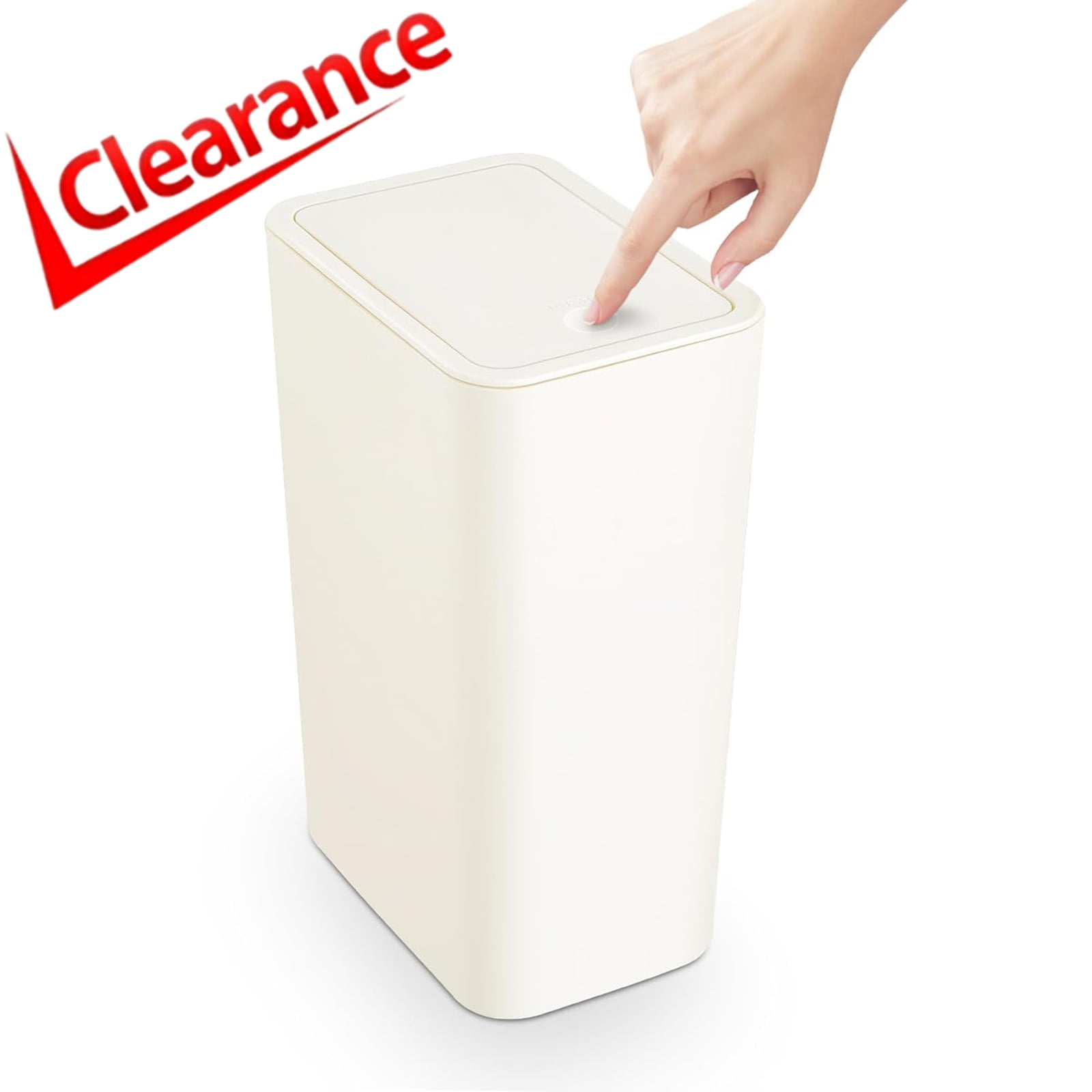Bxaolu 3.0 Gallon Small Trash Can with Lid, Bathroom Garbage Can with Pop-Up Lid, Waste Basket for Bathroom, Kitchen, Bedroom, Powder Room, Craft Room, Office, College (White)