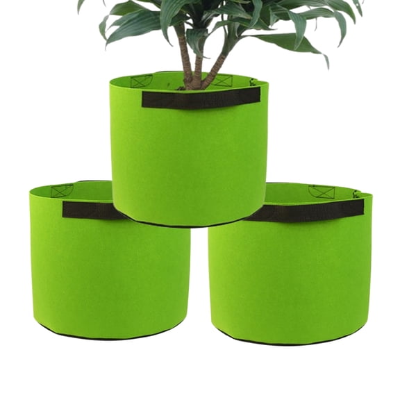 Bxaolu 3 Pack 30 Gallon Grow Bags, Thickened Nonwoven Fabric Planter Pots with Handles, Heavy Duty Garden Pots for Tomato, Potato and Vegetable, Green