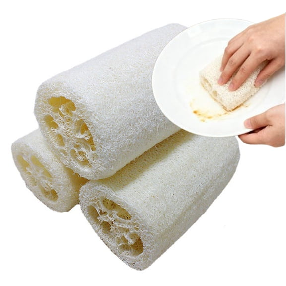 Bxaolu 3 Pack Natural Loofah Body Scrubber Sponge, 2"x3" Small Organic Luffa for Exfoliating & Smooth Skin Cleansing, Ideal for Men & Women, Spa & Shower Kitchen Use