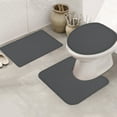 thumbnail image 1 of Bxaolu 3 Piece Bathroom Rugs Sets, Non-Slip & Quick Dry Bath Mat, Ultra Soft Bath Rugs for Bathroom, Toilet and Shower Floor, Dark Gray, 1 of 8
