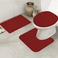 thumbnail image 1 of Bxaolu 3 Piece Bathroom Rugs Sets, Non-Slip & Quick Dry Bath Mat, Ultra Soft Bath Rugs for Bathroom, Toilet and Shower Floor, Red, 1 of 8