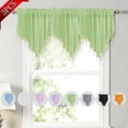 thumbnail image 1 of Bxaolu 3 Piece Triangle Sheer Valance Curtains for Living Room,Rod Pocket Farmhouse Window Valance, Bead Trim Tassel Voile Sheer Curtain Valance for Bedroom Bathroom Cafe 51.2x23.6 Inches, 1 of 9