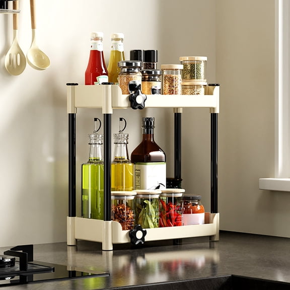Bxaolu 3 Tier Coffee Bar Organizer, Plastic Kitchen Accessories Shelf for Countertop, Coffee Station Organizer Decor Stand Rack for Mugs Cups, Condiment Storage Holder for Kitchen, Home, Office
