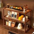 thumbnail image 1 of Bxaolu 3 Tier Coffee Station Desktop Organizer Office Storage Rack Wood Desk Mug Storage Desk Organizer Kitchen Condiment Shelves (10"), 1 of 7