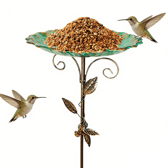 Bxaolu 30" Metal Bird Bath for Outdoor, Vintage Free Standing Birdbaths with with 5 Prongs Base Stake, Bird Baths Feeder Bowl for Garden Patio Yard Lawn Decor (Antique Bronze)