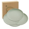 thumbnail image 1 of Bxaolu 4 PACK 5.9" wheat straw plates, Unbreakable Deep Dinner Plates, Plastic Plates Reusable Dinnerware Sets, Microwave/Dishwasher Safe, Healthy for Ki-ds & Adult. Green, 1 of 9