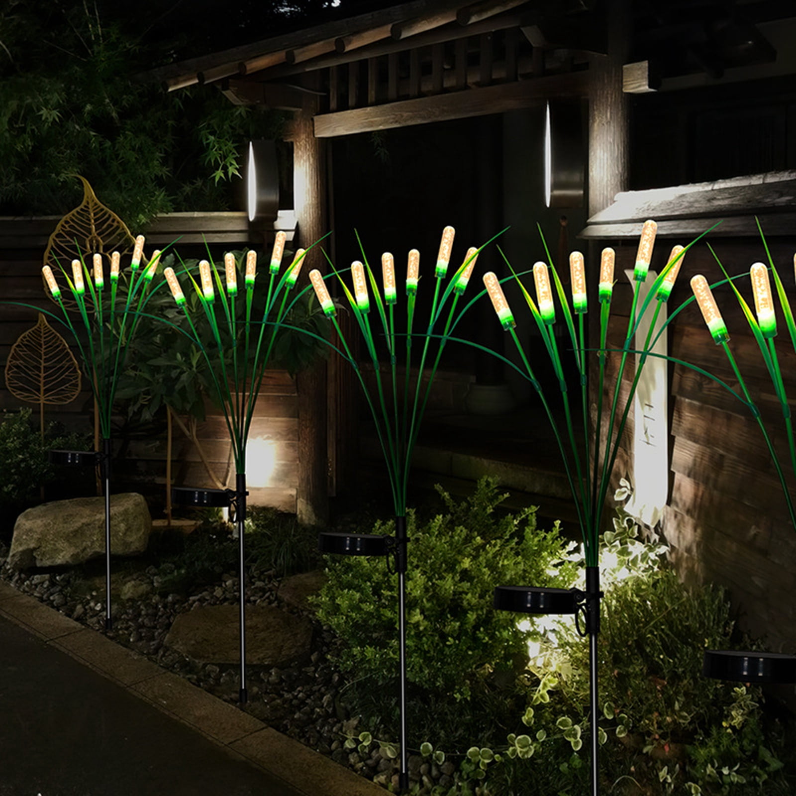 Bxaolu 4 Packs Reeds Solar Garden Light, 27