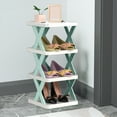 thumbnail image 1 of Bxaolu 4-Tier Shoe Rack, Stackable Shoe Storage Organizer for Bedroom Entryway, Detachable&nbsp;Shoe Rack, Shoe Slots Organizer Shelf, Easy Clean Shoe Tower Rack, Blue, 1 of 6